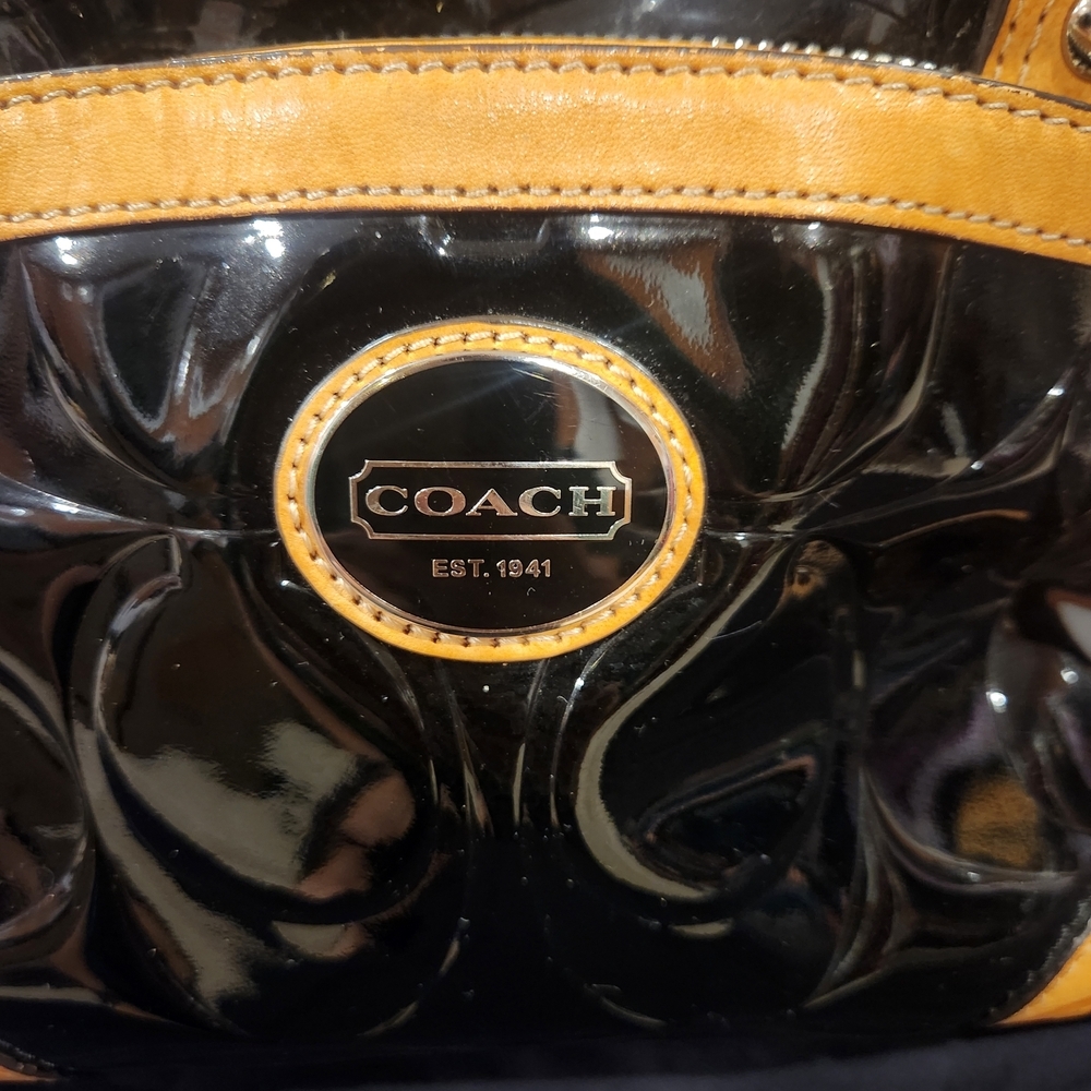 Coach Black and Tan Women's Bowler Bag - Picture 10 of 10